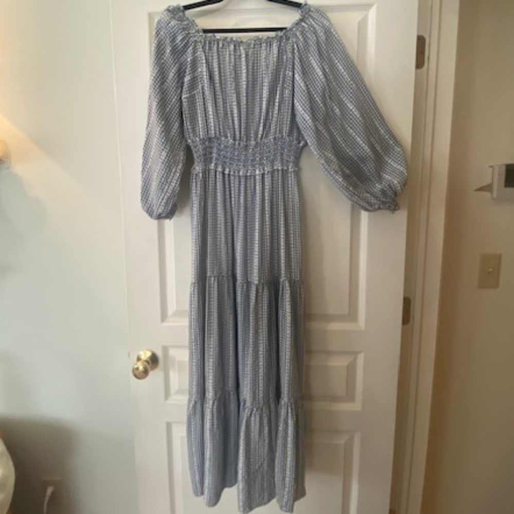 Max Studio Maxi dress blue gingham size large